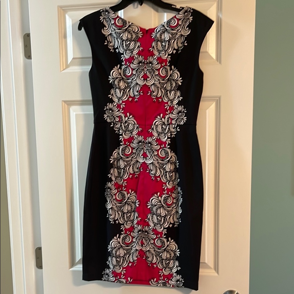New York & Company Black and Red Floral Mini Dress - Picture 3 of 3